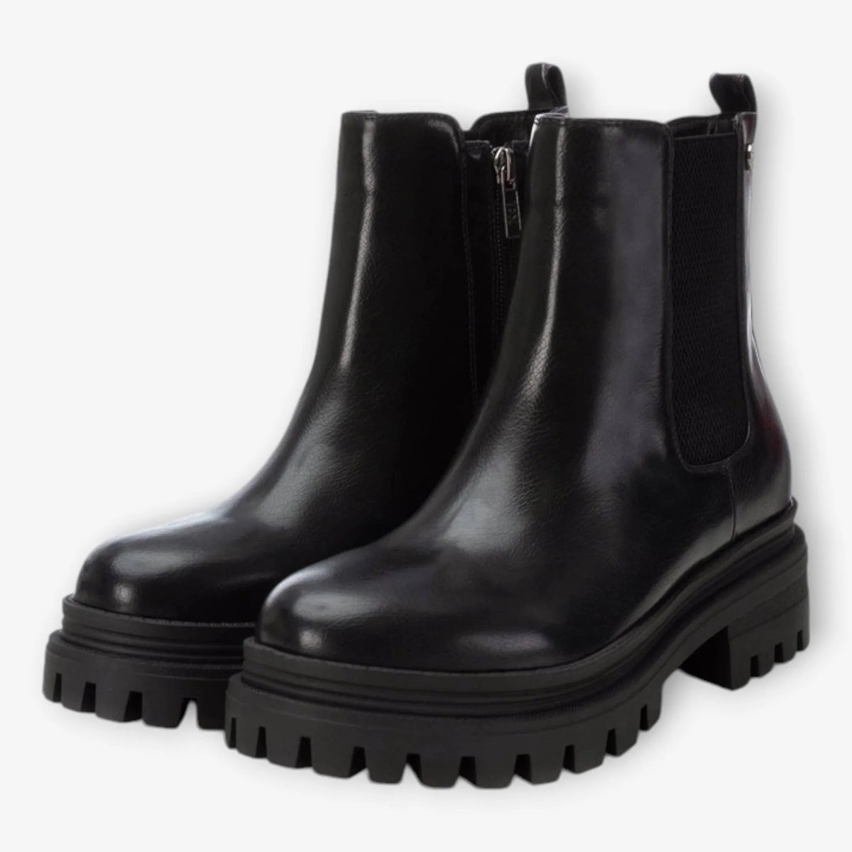 XTI Black Ankle Boots with Chunky Sole - Leavys Shoes