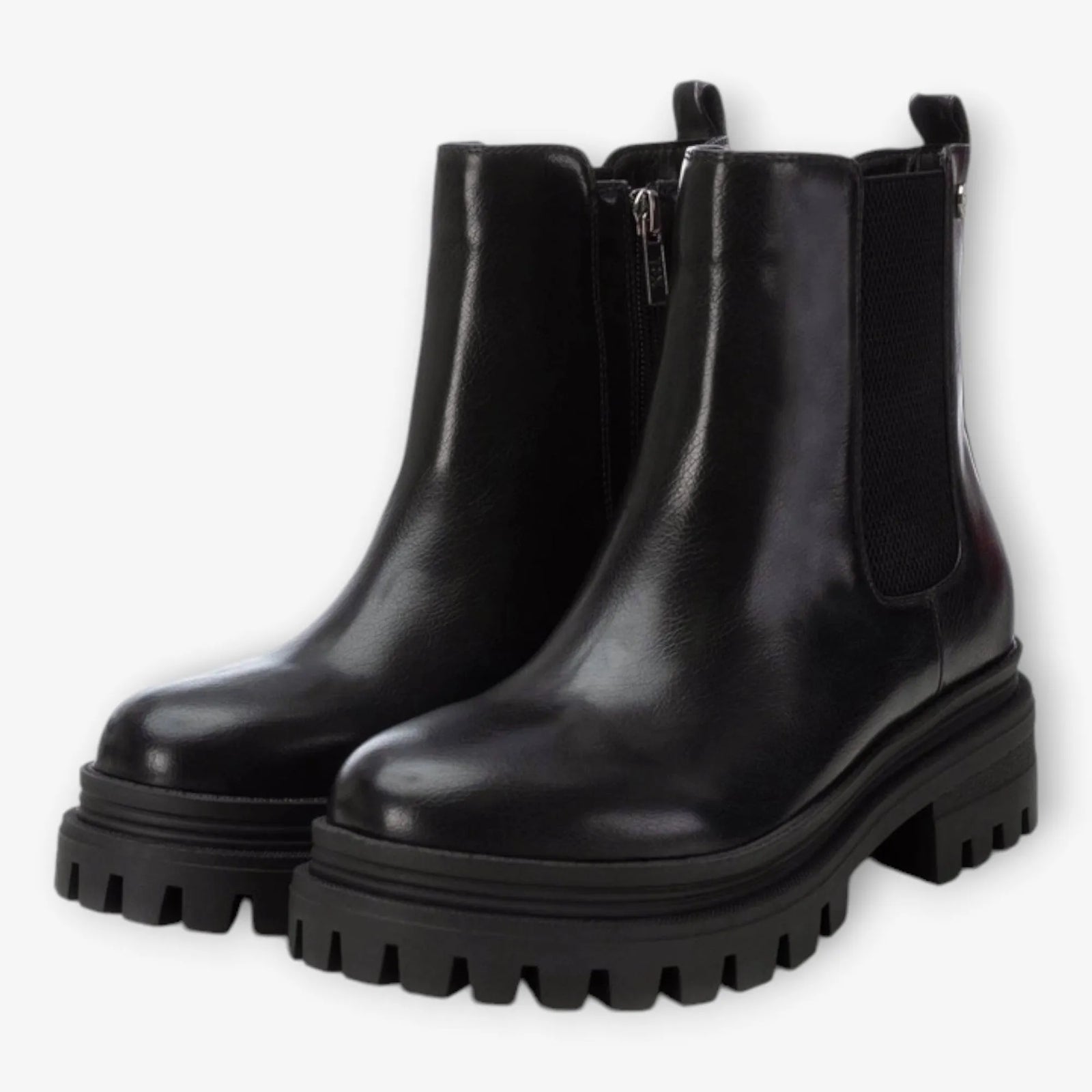 XTI Black Ankle Boots with Chunky Sole - Leavys Shoes