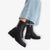 XTI Black Lace-Up Boots with Chunky Sole and Side Zip