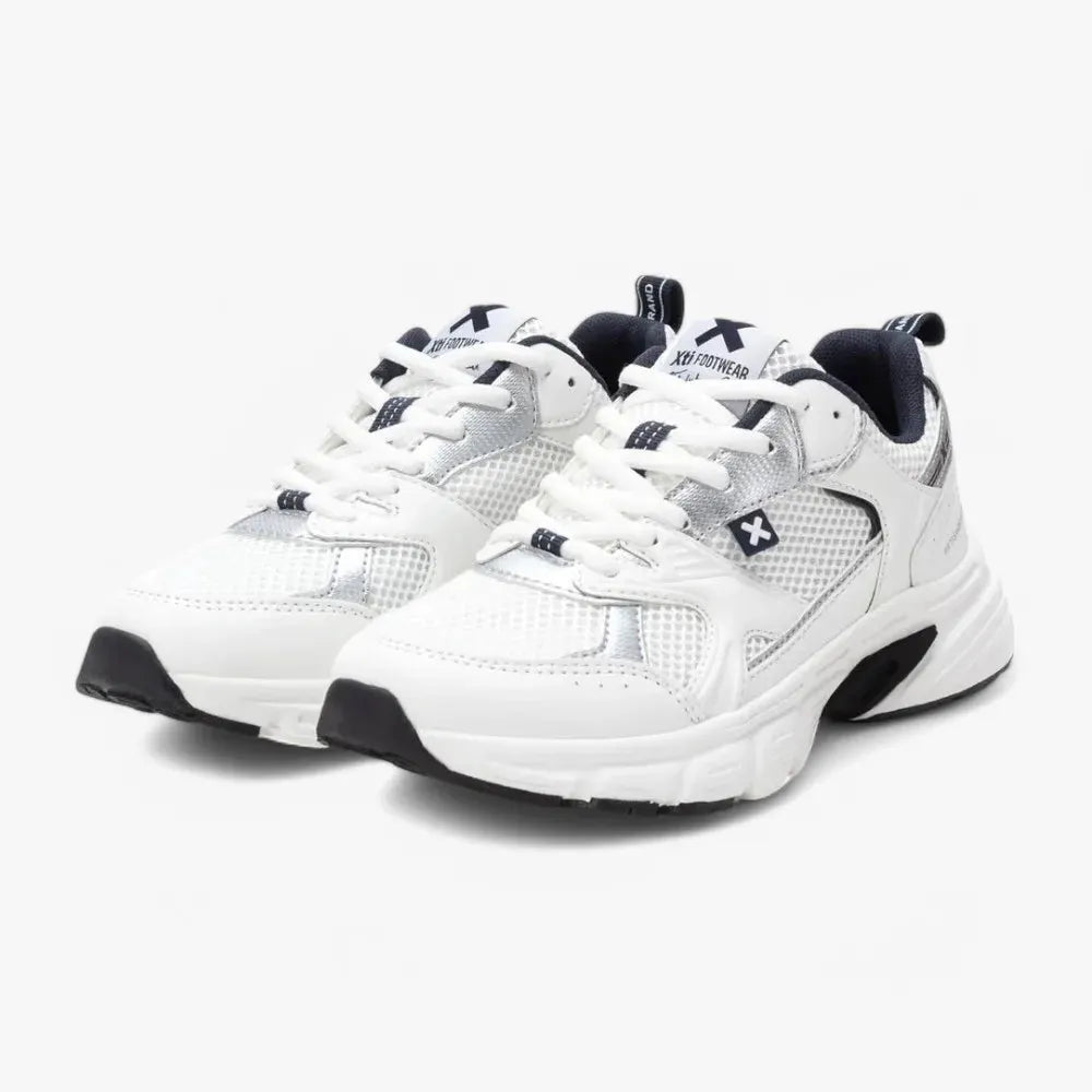 Xti White Chunky Trainers with Removable Insole - Leavys Shoes