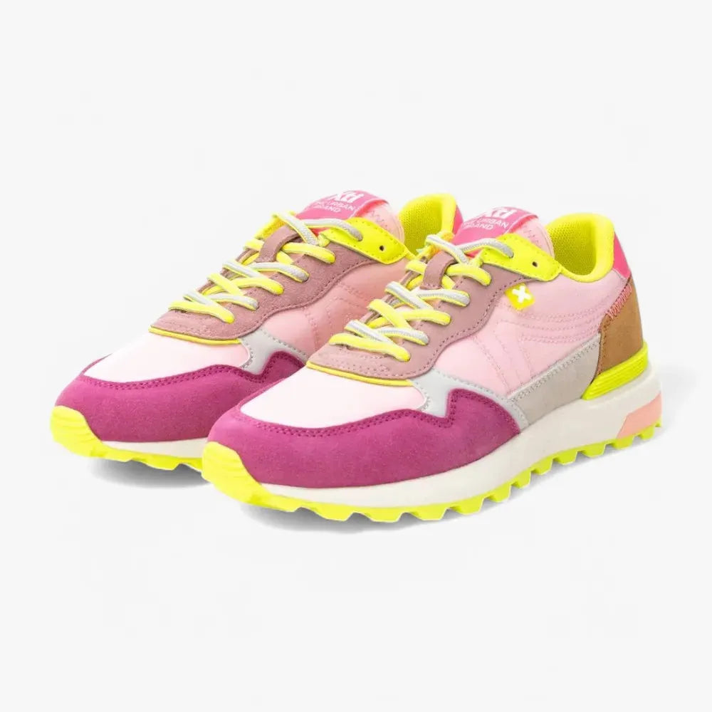 Xti Pink Multi-Colour Trainers with Removable Insole - Leavys Shoes