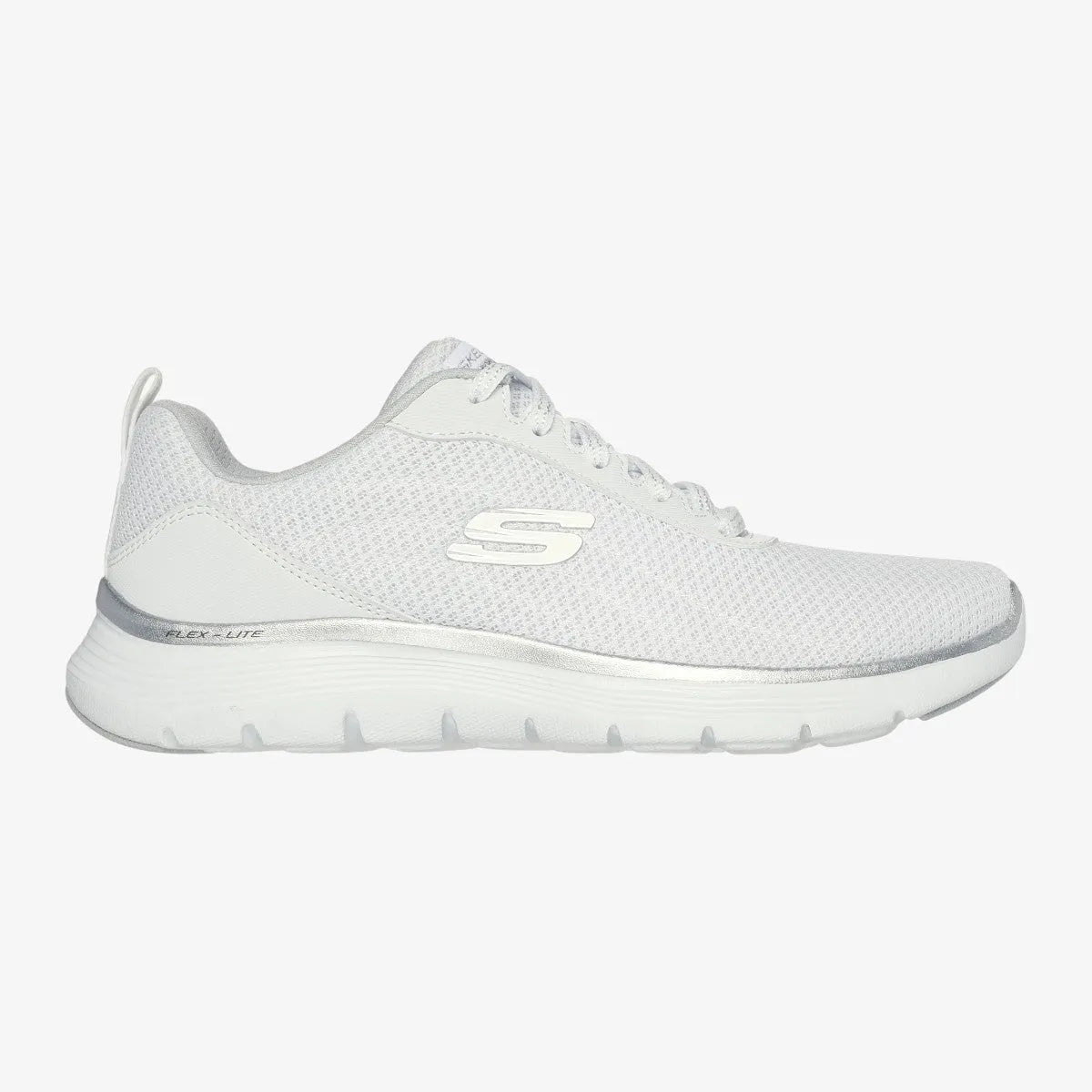 Skechers White Flex Appeal 5.0 with Memory Foam - Leavys Shoes