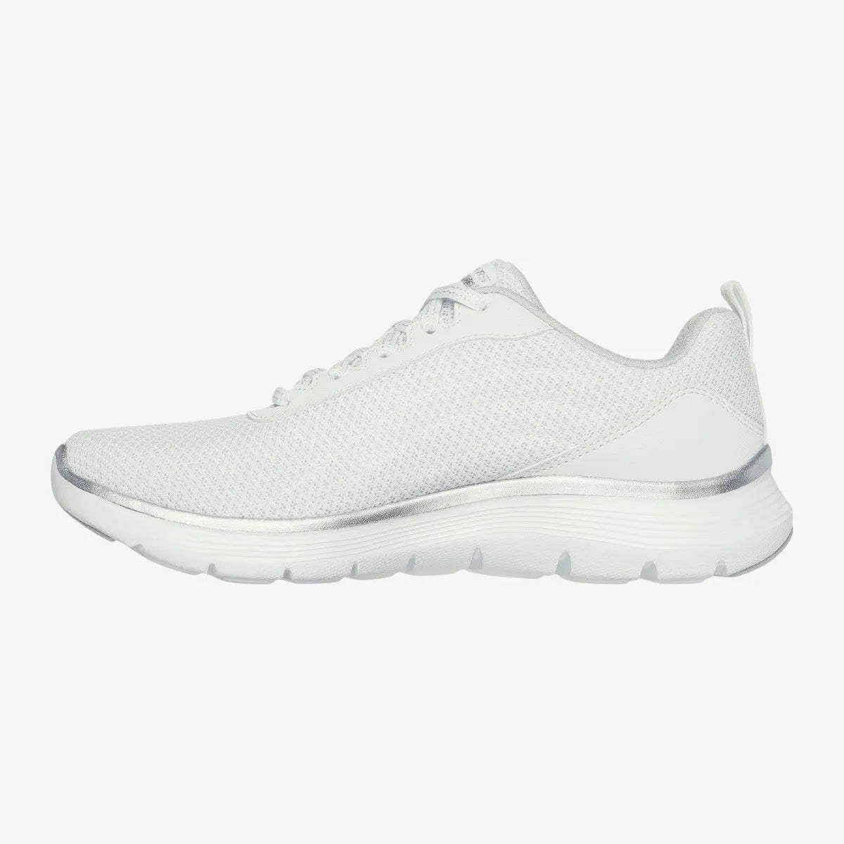 Skechers White Flex Appeal 5.0 with Memory Foam - Leavys Shoes