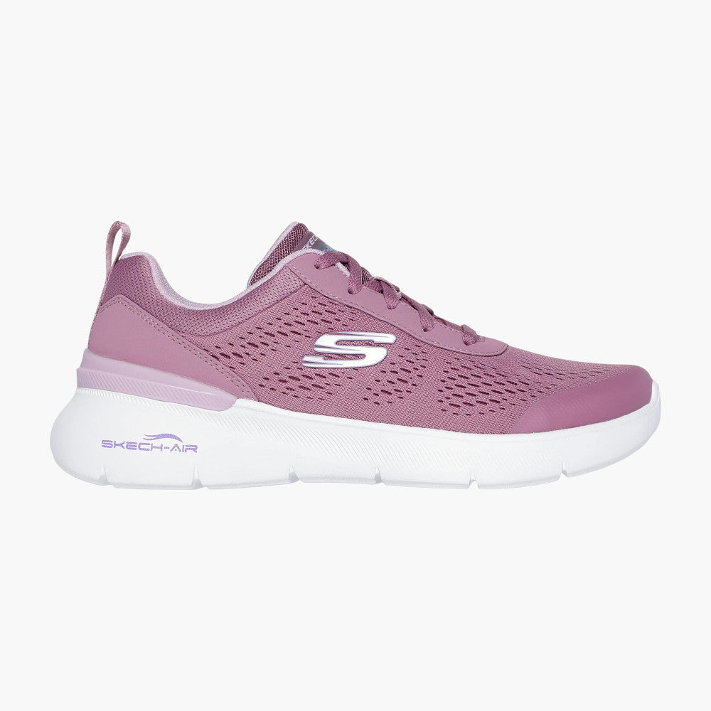 Skechers Mauve Vegan Trainers with Memory Foam - Leavys Shoes