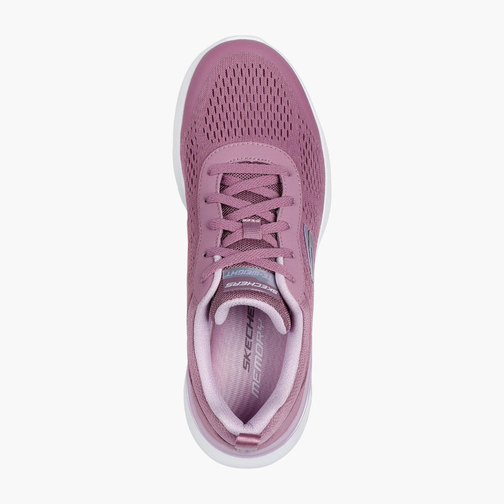 Skechers Mauve Vegan Trainers with Memory Foam - Leavys Shoes
