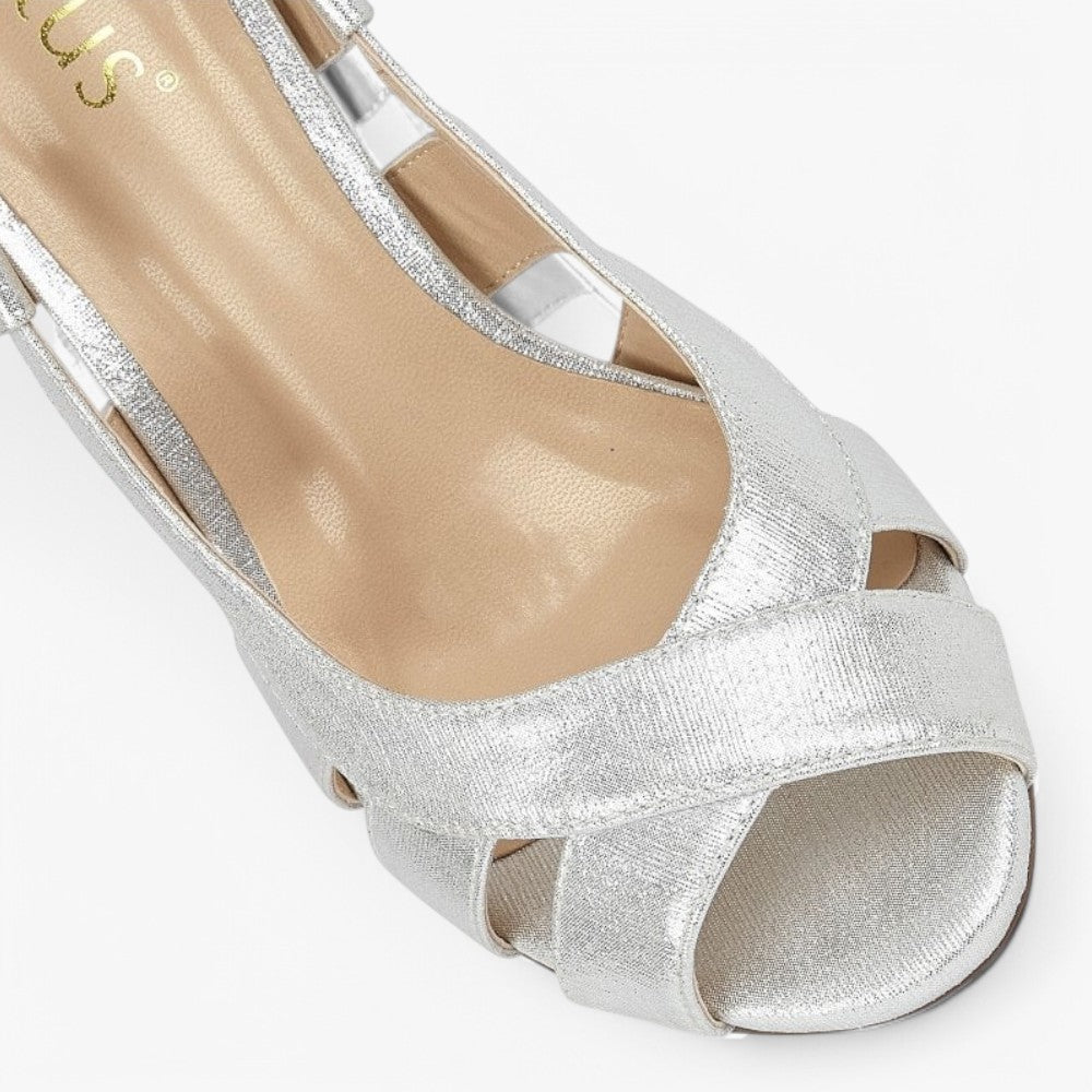 Lotus Dakota Silver Peep Toe Heel – Elegant & Versatile