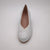 Pitillos Silver Textured Low-Heel Shoe with Elasticated Topline