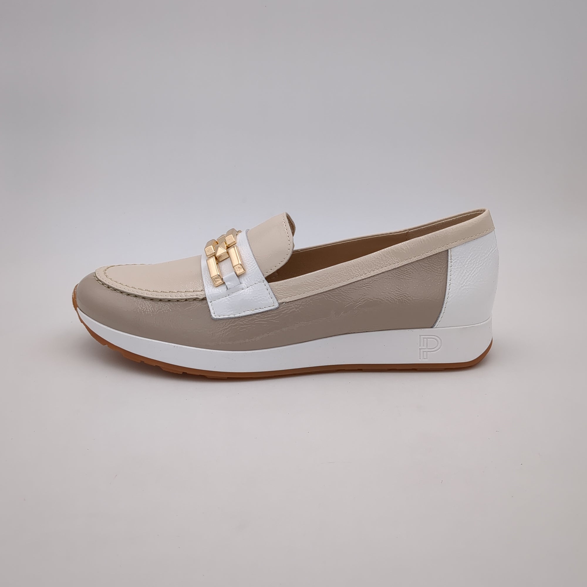 Pitillos Beige Loafer with Taupe Accents and Modern Sole