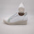 Jose Saenz White Wedge Runner Sneakers - Silver Accented Leather Comfort Shoes