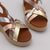     Front view of Oh My Sandals 5418 DUNA CAVA CB, showcasing the multi-colour metallic straps.