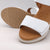 OhMySandals White Leather Wedge Sandals with Double Velcro Straps
