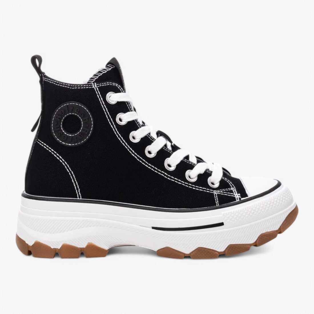 Refresh Black High-Top Boot – Classic, Chunky & Vegan-Friendly - Leavys Shoes