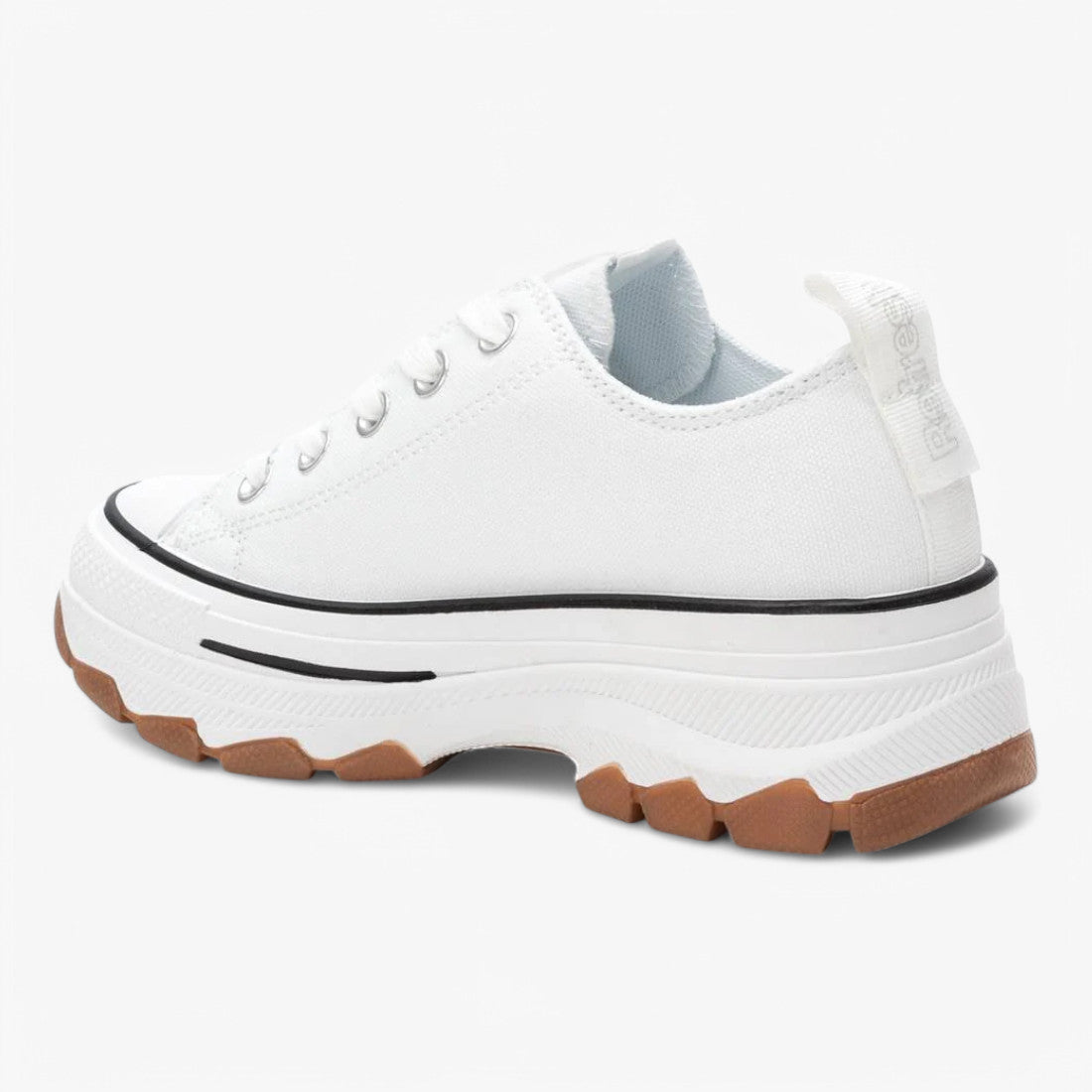 Refresh White Canvas Trainer – Classic Style with a Chunky Sole - Leavys Shoes