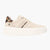 Refresh Beige Vegan Platform Trainers with Leopard Trim