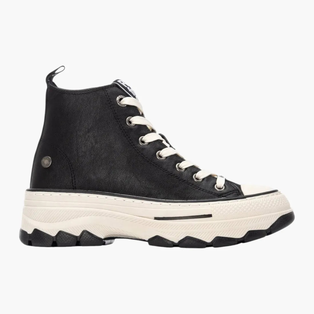 Refresh Black Vegan High-Top Trainers with Side Zip - Leavys Shoes