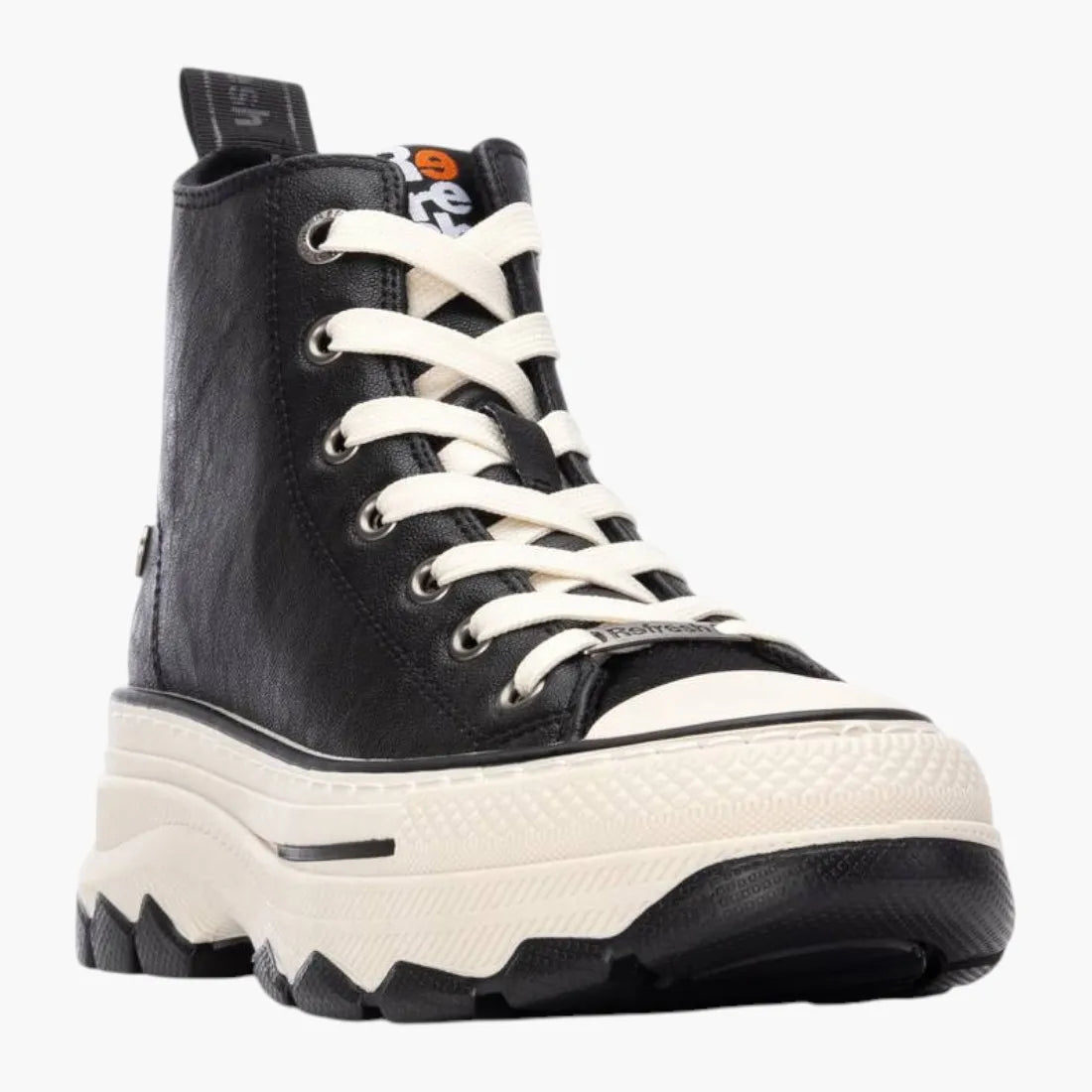 Refresh Black Vegan High-Top Trainers with Side Zip - Leavys Shoes