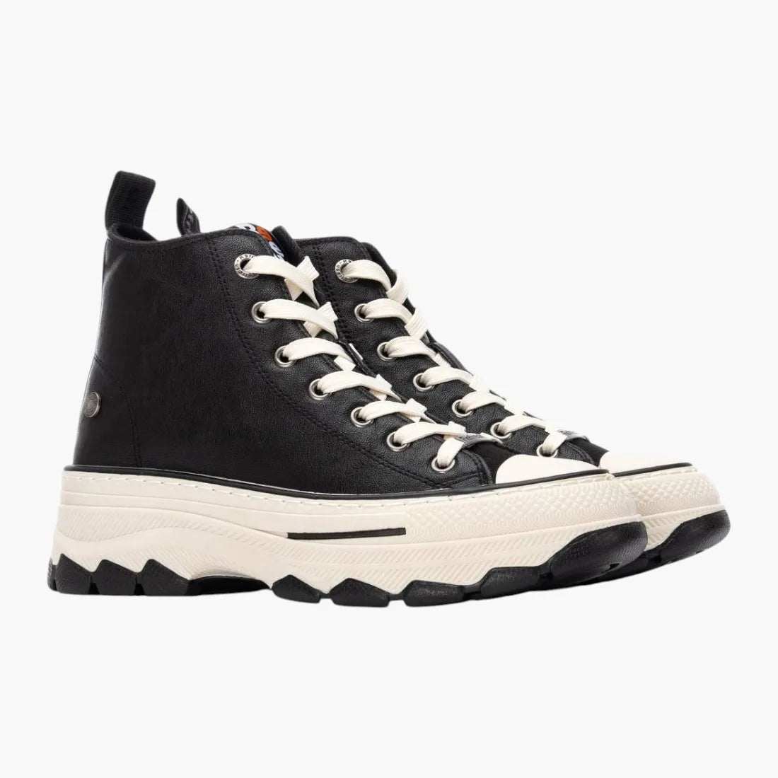 Refresh Black Vegan High-Top Trainers with Side Zip - Leavys Shoes
