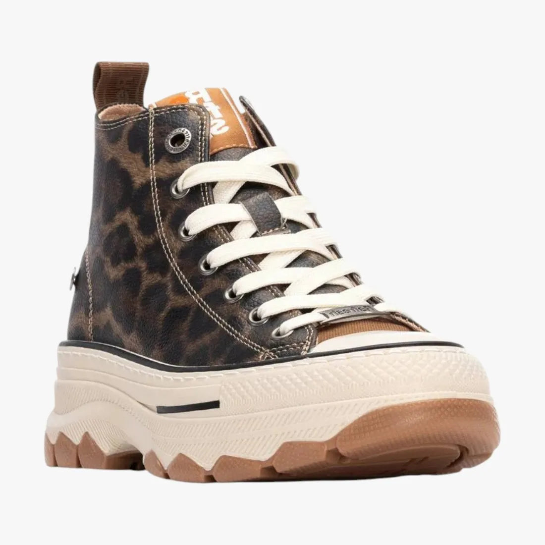 Refresh Leopard Print High-Top Sneakers with Platform Sole - Leavys Shoes