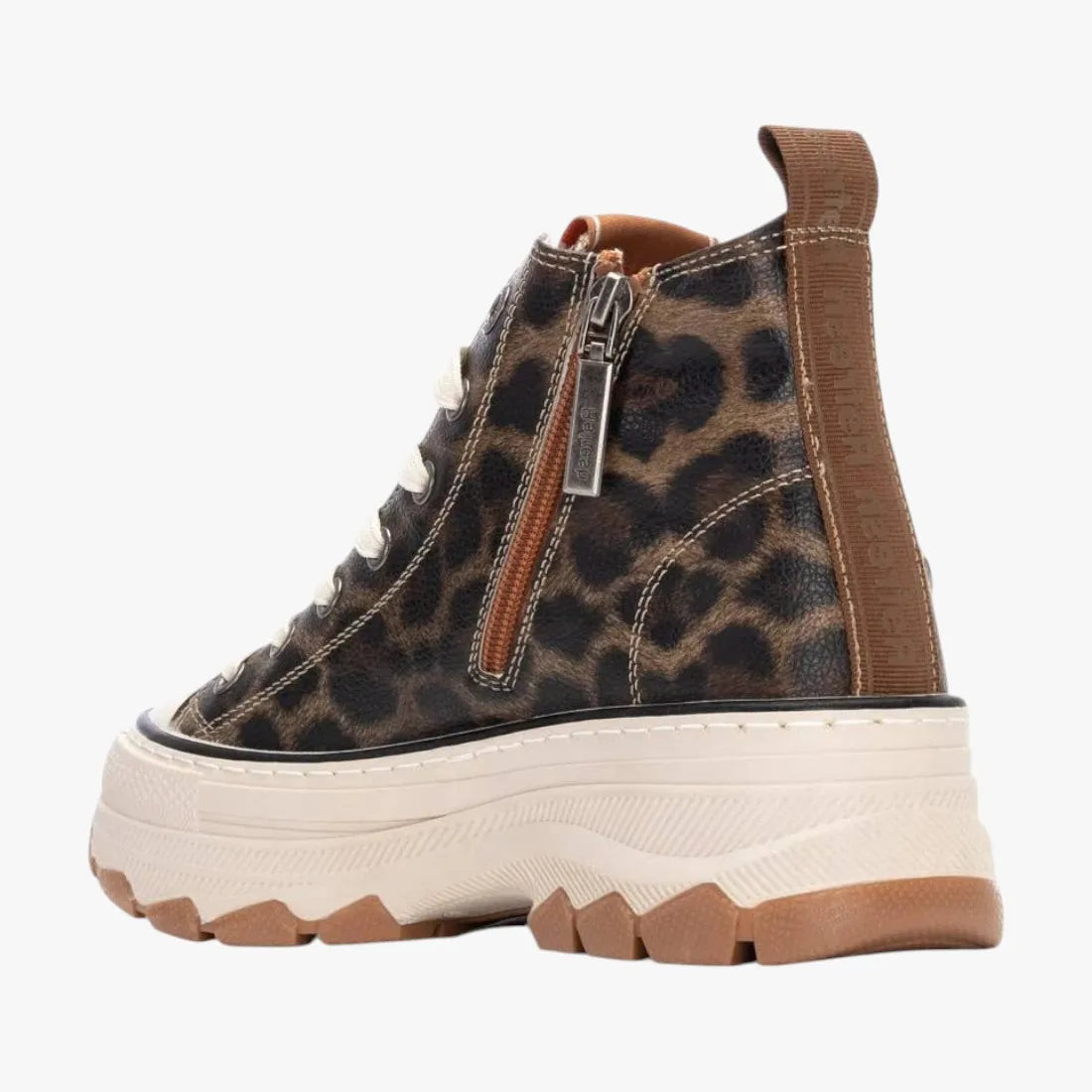 Refresh Leopard Print High-Top Sneakers with Platform Sole - Leavys Shoes