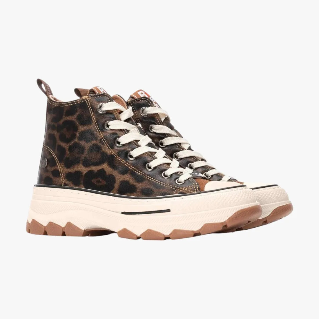 Refresh Leopard Print High-Top Sneakers with Platform Sole - Leavys Shoes