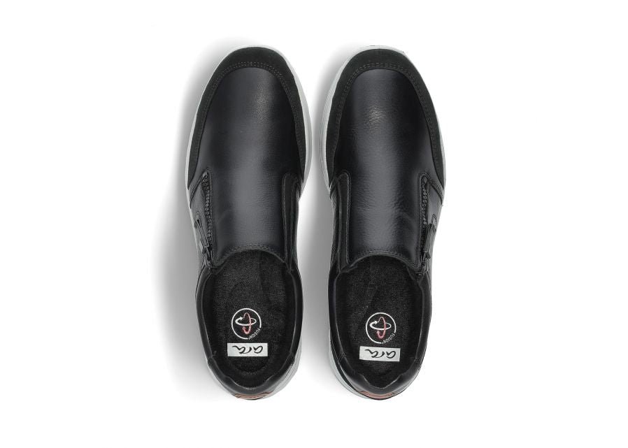 Ara Black Leather Slip-On Shoes with Gore-Tex