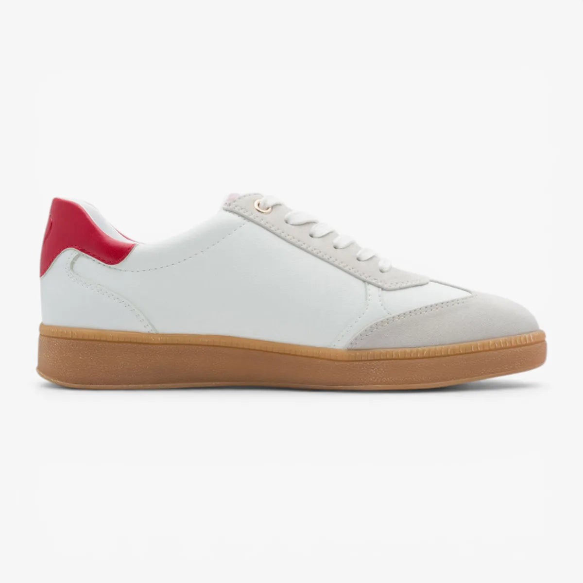 Marco Tozzi White and Red Trainer (Lace Up and Zip)