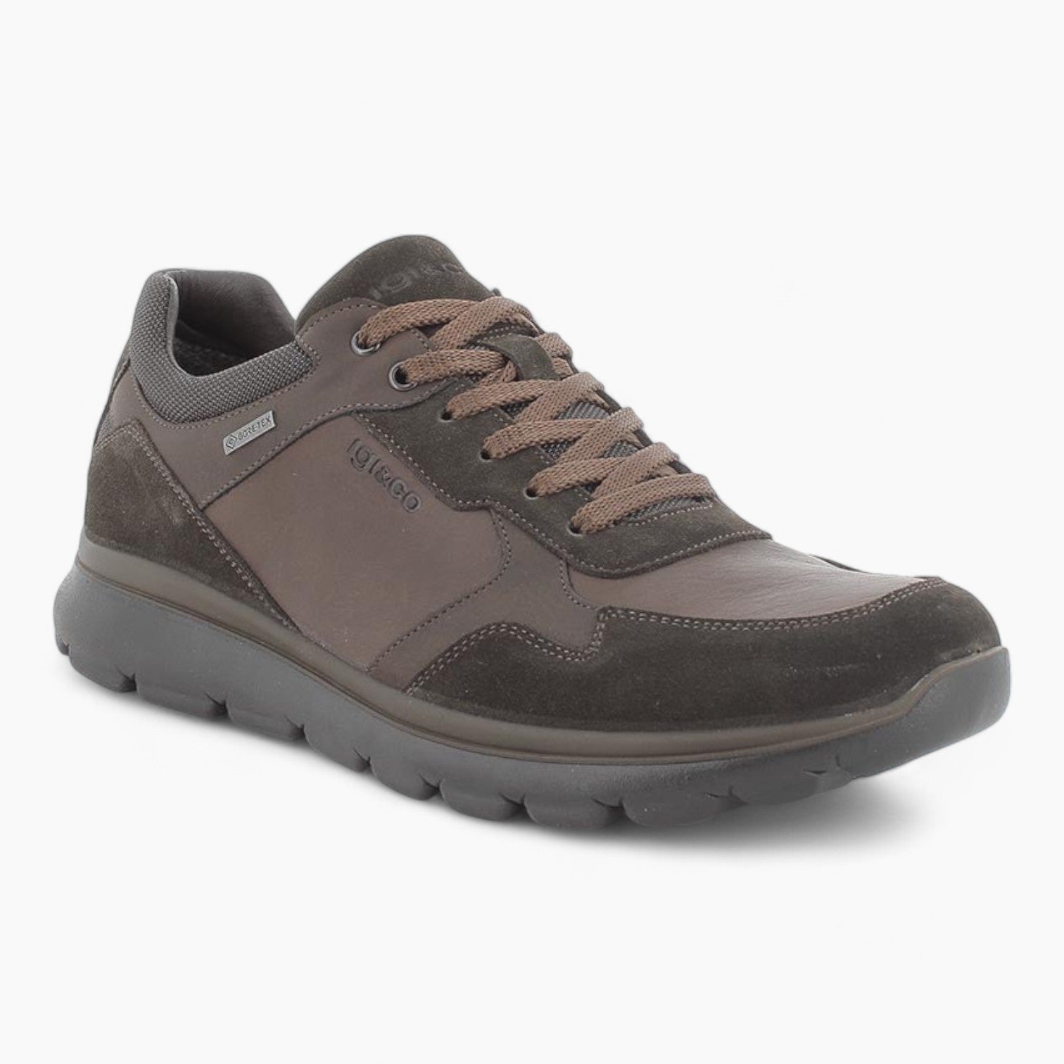 Men's Brown Leather GORE-TEX Sneakers by IGI&CO – Waterproof & Breathable - Leavys Shoes