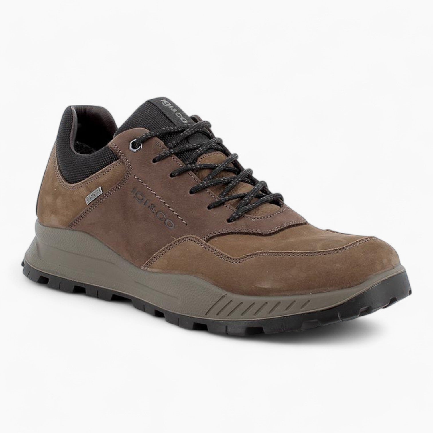 IGI & Co Men's Brown Leather GORE-TEX Sneakers – Waterproof & Traction-Enhanced