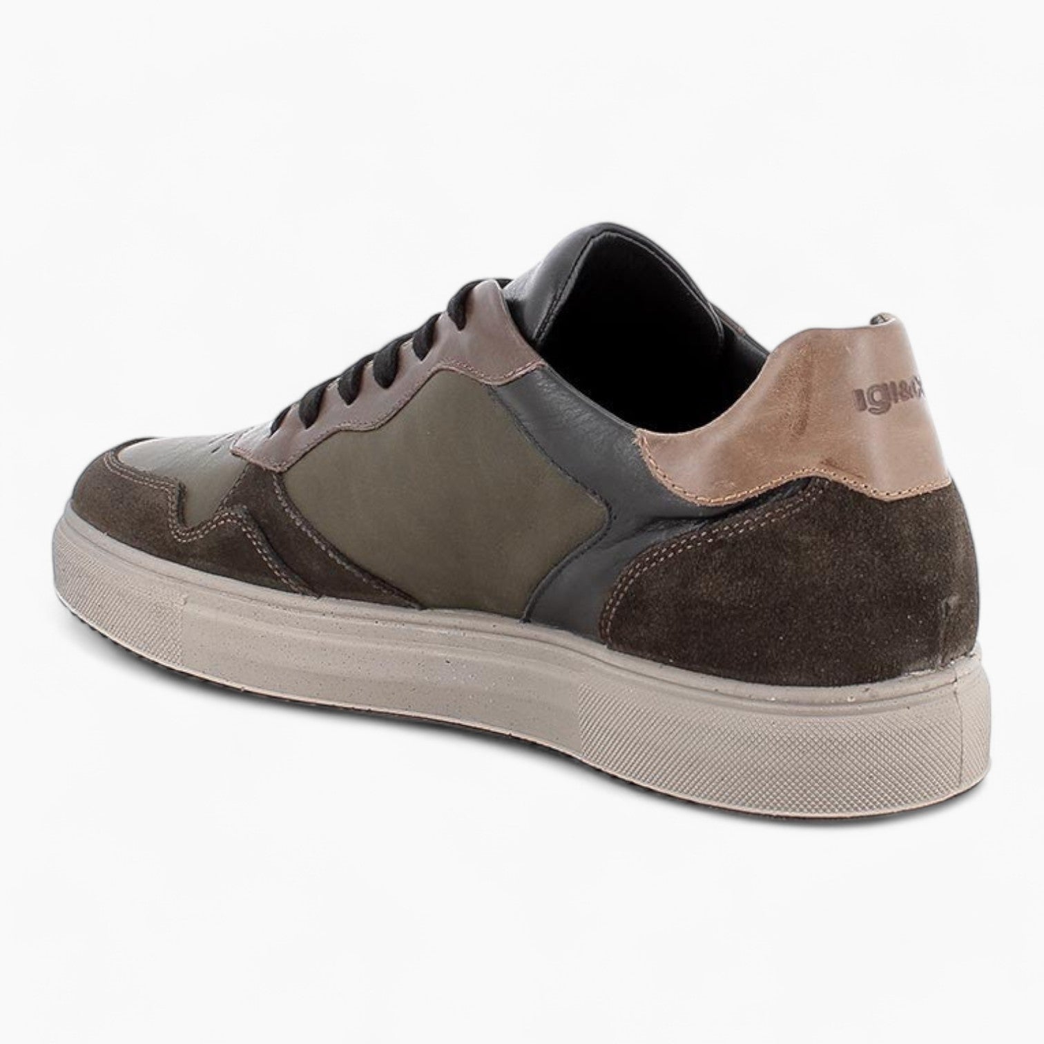 Men's Green Leather & Suede Sneakers by IGI&CO – Lightweight & Flexible