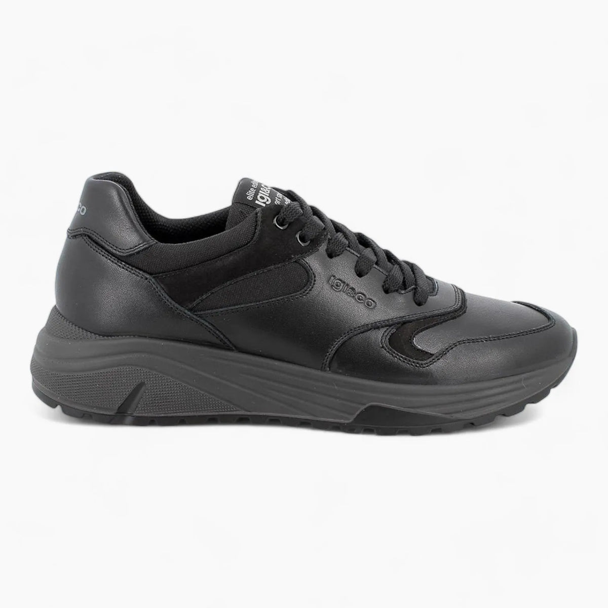 Men&#39;s Black Leather Sneakers by IGI&amp;CO – Memory Foam Cushioning - Leavys Shoes