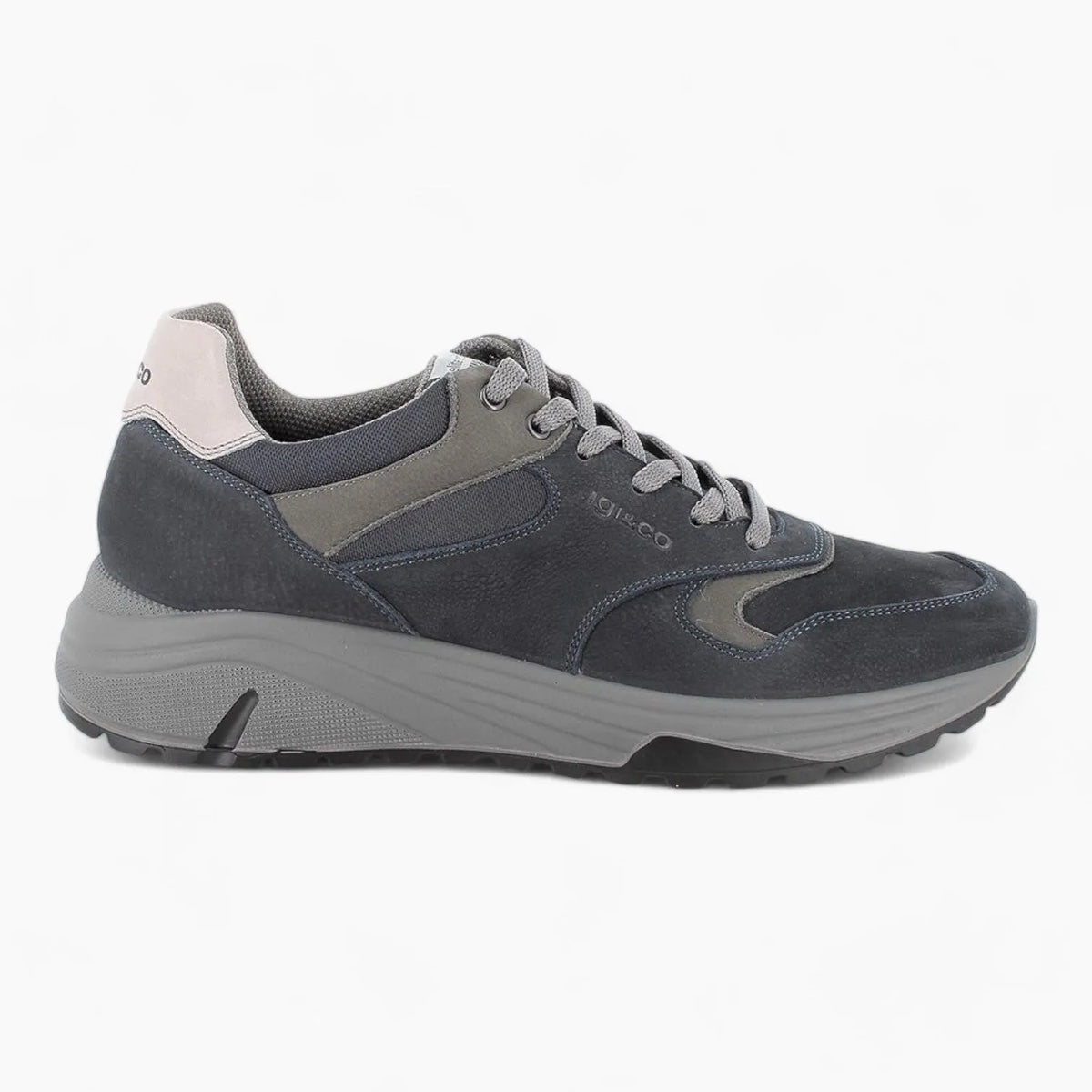 Men&#39;s Navy Leather Sneakers by IGI&amp;CO – Ornamental Cuts &amp; Memory Foam - Leavys Shoes