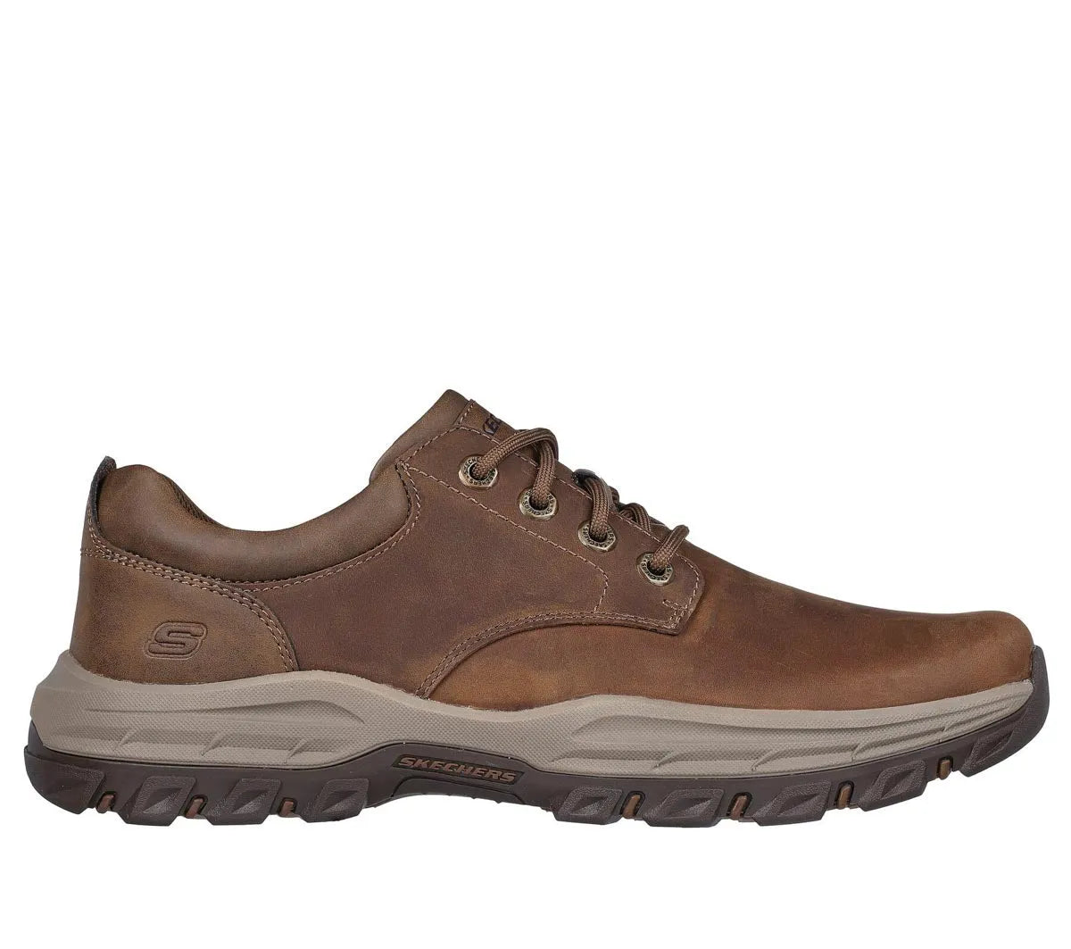 Comfortable Skechers Knowlson Leland Brown Leather Shoes Leavys Shoes