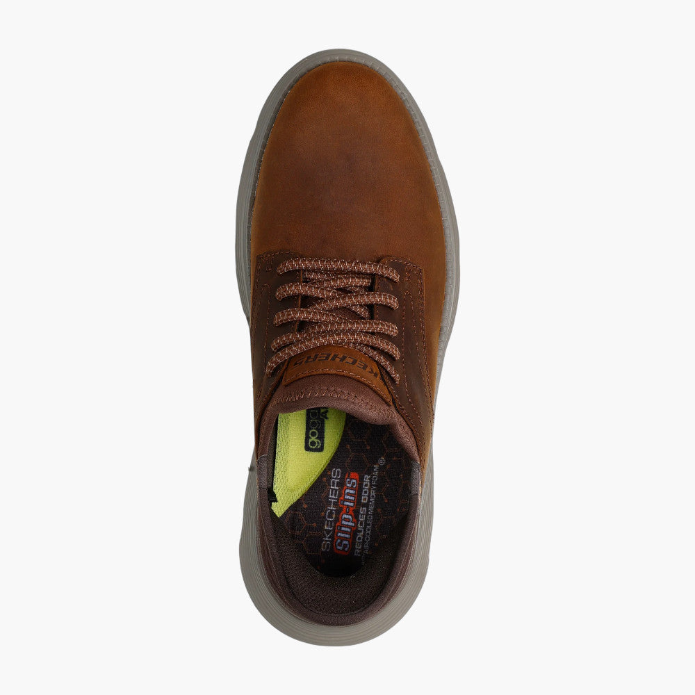 Skechers Slip-ins Garza Gervin Leather Oxfords in Brown