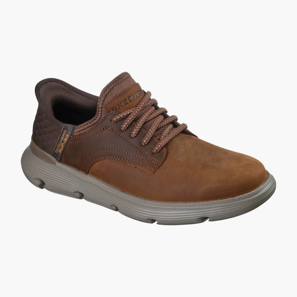 Skechers Slip-ins Garza Gervin Leather Oxfords in Brown