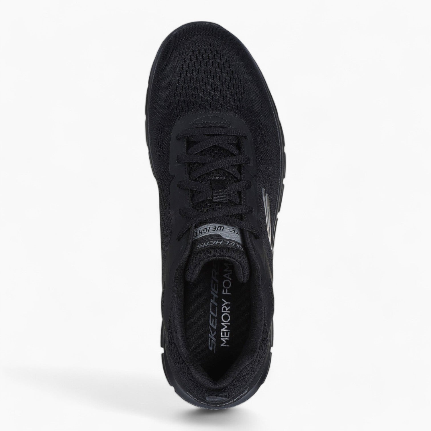 Skechers Track - Broader All-Black Vegan Training Lace-Up Shoes