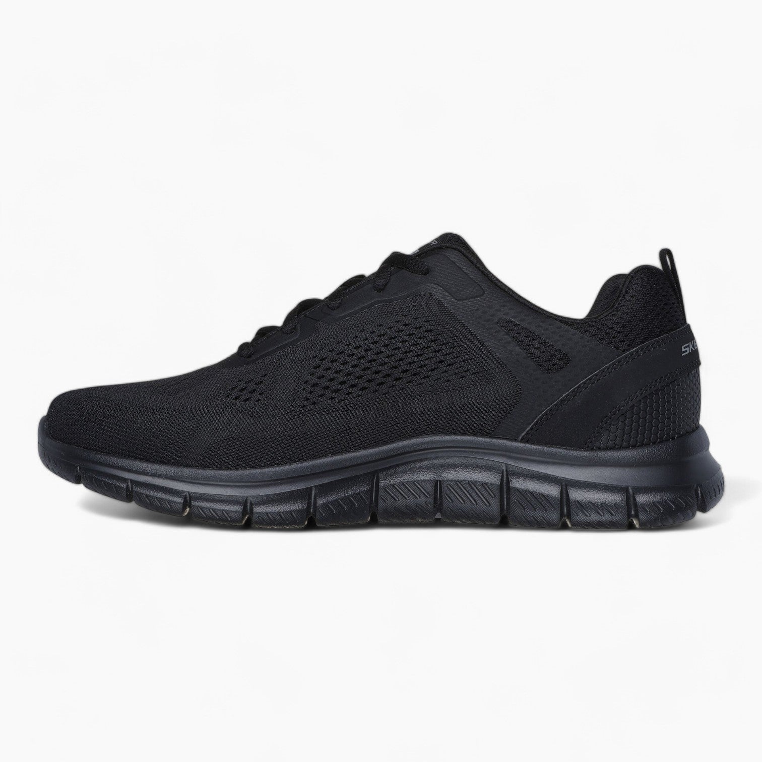 Skechers Track - Broader All-Black Vegan Training Lace-Up Shoes