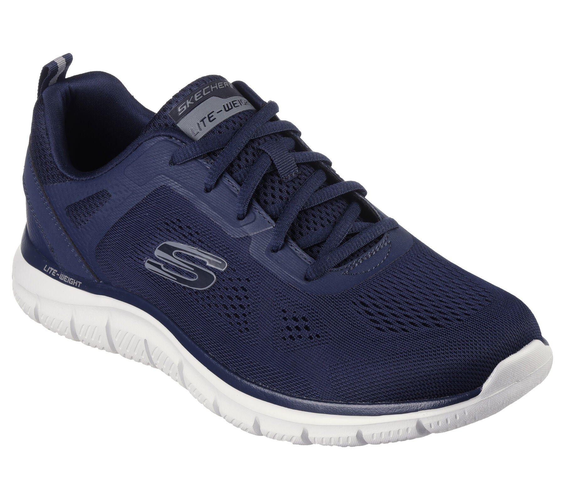 Full view of Skechers Track - Broader, highlighting its machine washable feature.