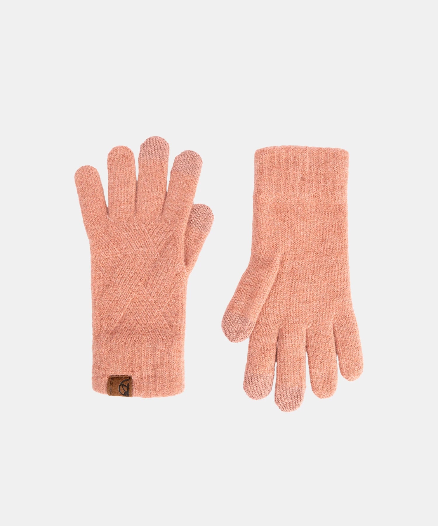 Pair of pink gloves on a light gray background