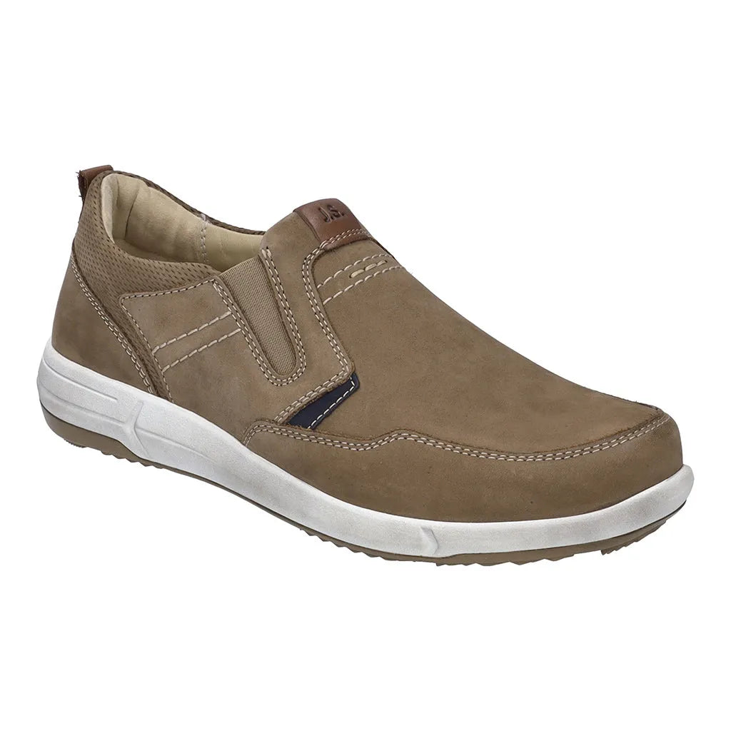 Josef Seibel Men's Taupe Leather Slip-On Shoes - Leavys Shoes