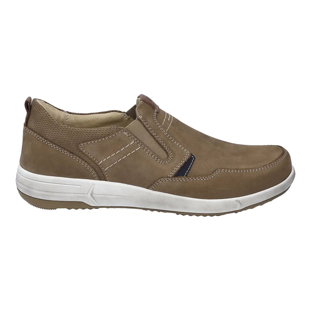 Josef Seibel Men's Taupe Leather Slip-On Shoes - Leavys Shoes