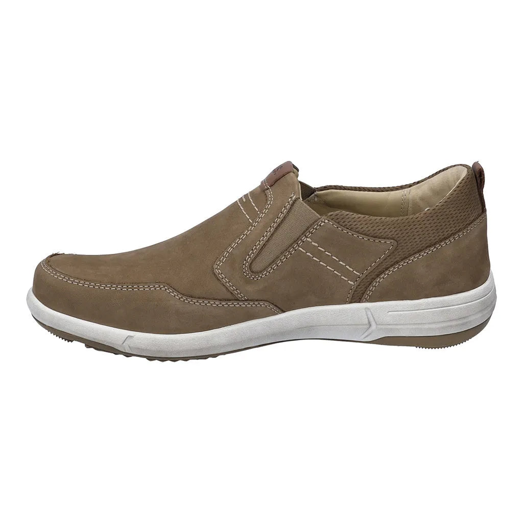 Josef Seibel Men's Taupe Leather Slip-On Shoes - Leavys Shoes