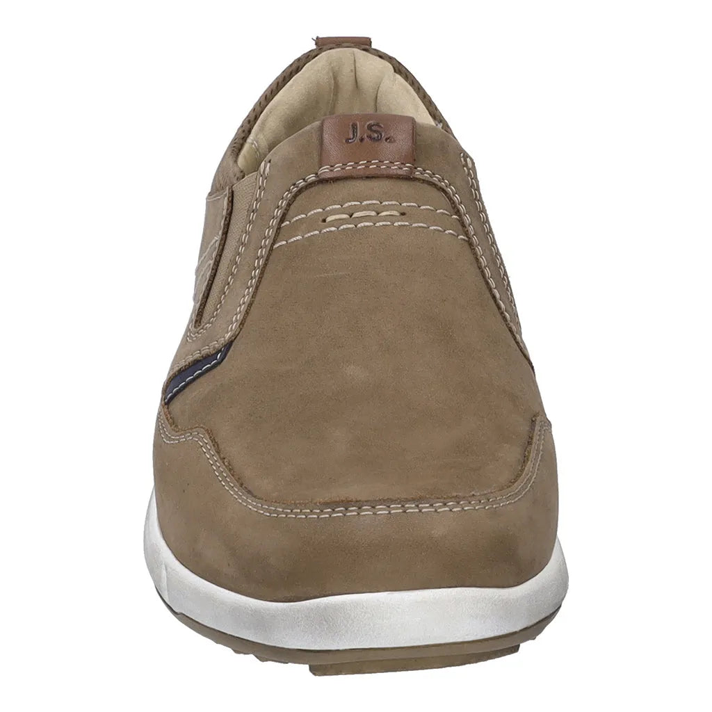 Josef Seibel Men's Taupe Leather Slip-On Shoes - Leavys Shoes