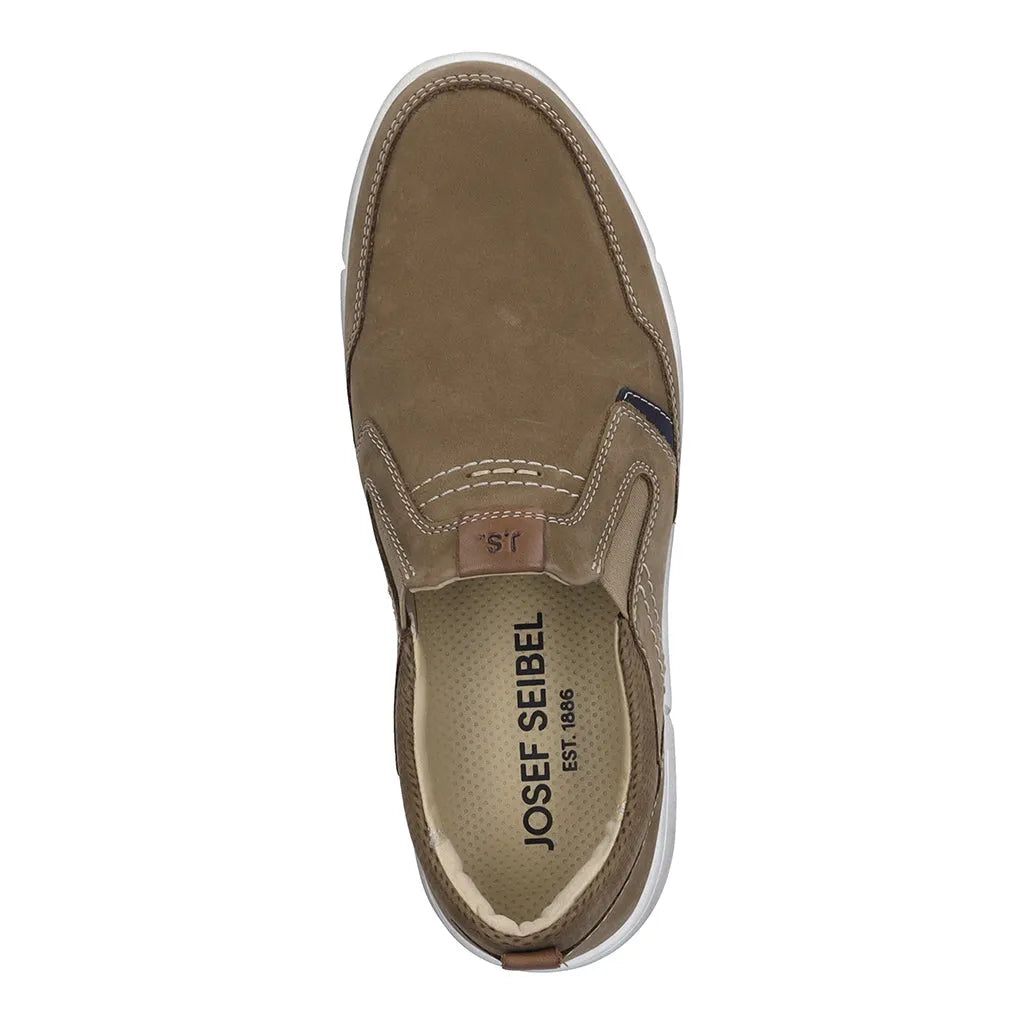 Josef Seibel Men's Taupe Leather Slip-On Shoes - Leavys Shoes