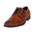     Front view of Bugatti cognac leather business shoes highlighting the spacious toe area.