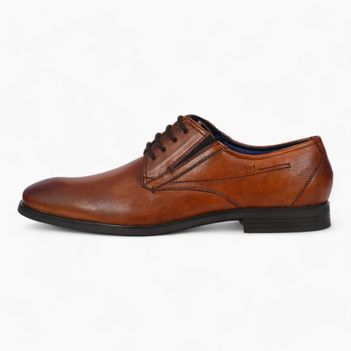 Bugatti Men&#39;s Cognac Leather Business Lace-Up Shoes – Hand-Finished - Leavys Shoes