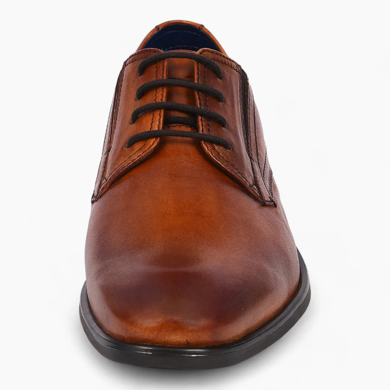 Bugatti Men's Cognac Leather Business Lace-Up Shoes – Hand-Finished - Leavys Shoes
