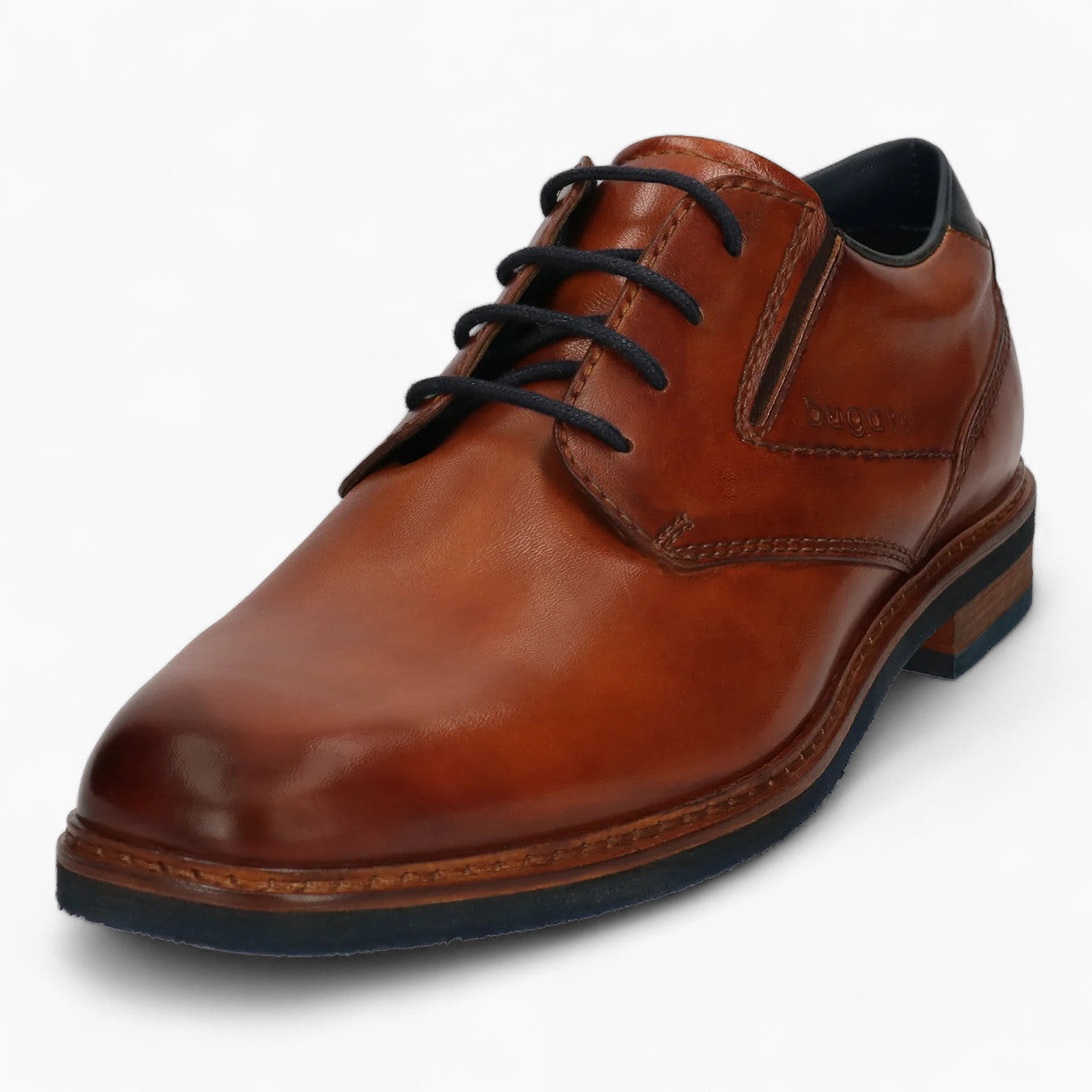 Maik Exko Men's Cognac Leather Business Derby Shoes – Extra Wide Fit, Removable Insole