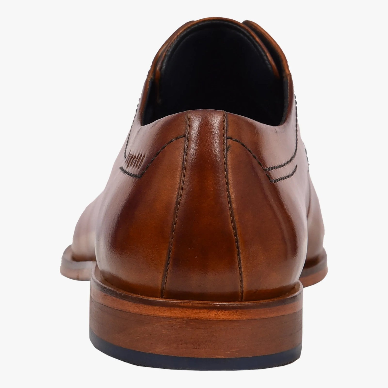 Bugatti Men’s Cognac Leather Derby Shoes with Hand-Polished Finish - Leavys Shoes