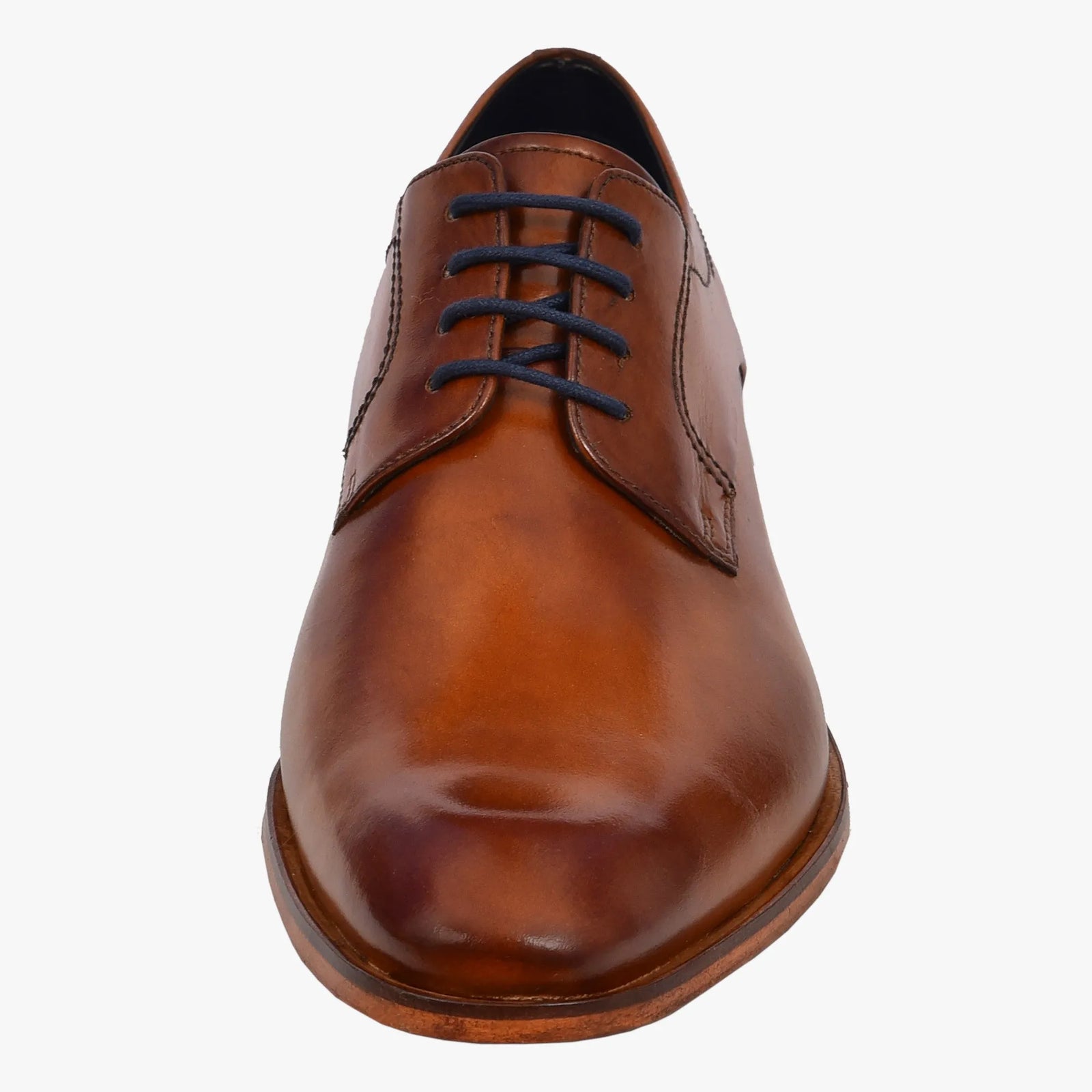 Bugatti Men’s Cognac Leather Derby Shoes with Hand-Polished Finish - Leavys Shoes
