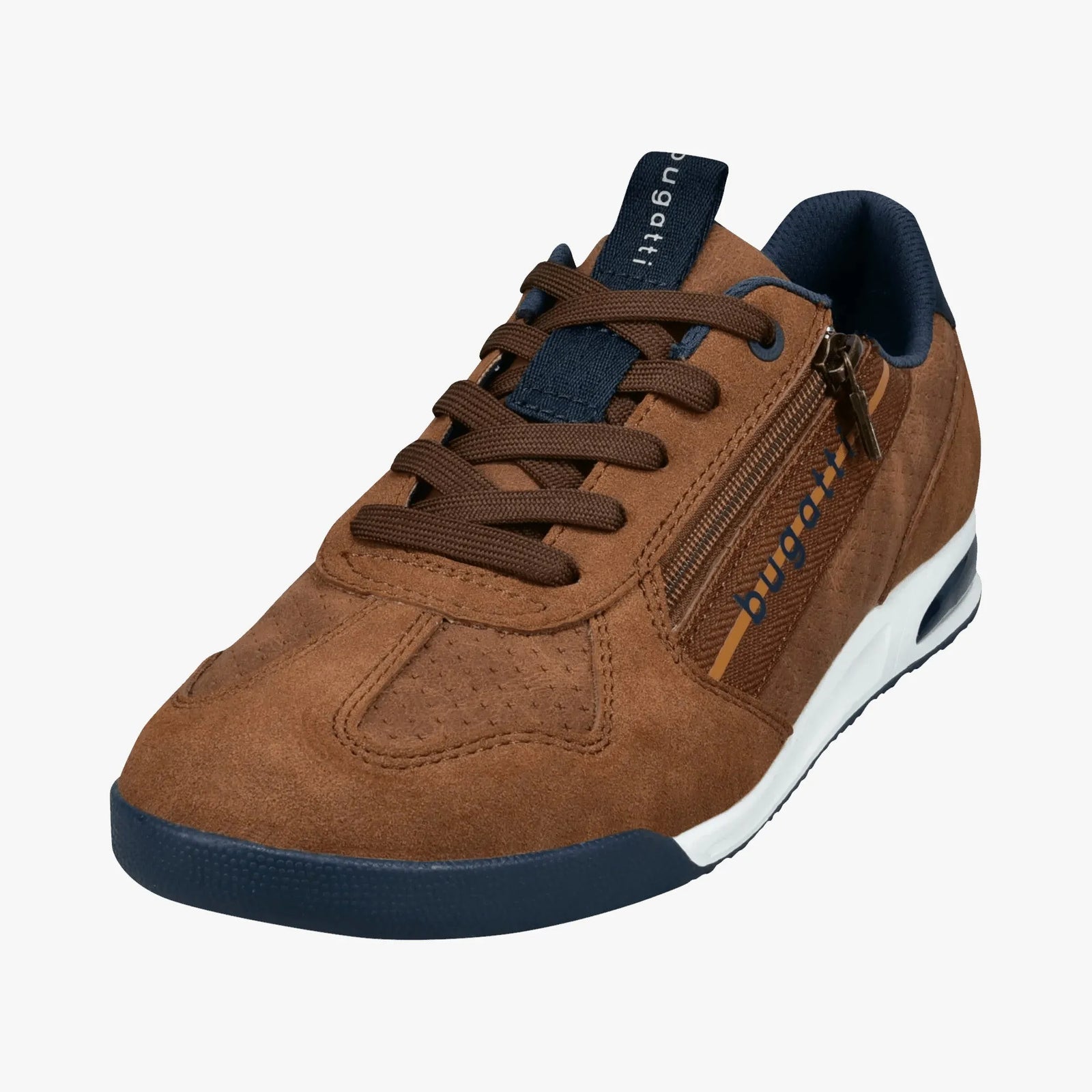 Bugatti Men’s Cognac Trevor Sneakers with Zip Detail & Memory Insole - Leavys Shoes